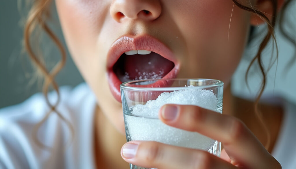 découvrez comment le gargarisme à l'eau salée agit efficacement pour apaiser les maux de gorge, en réduisant l'inflammation et combattant les infections.