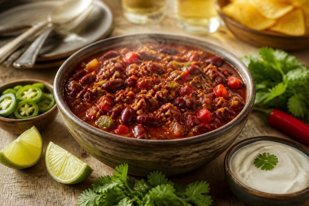 découvrez notre recette de chili con carne aux saveurs épicées, parfaite pour un repas convivial en famille ou entre amis.