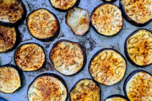 Garlic eggplant tray