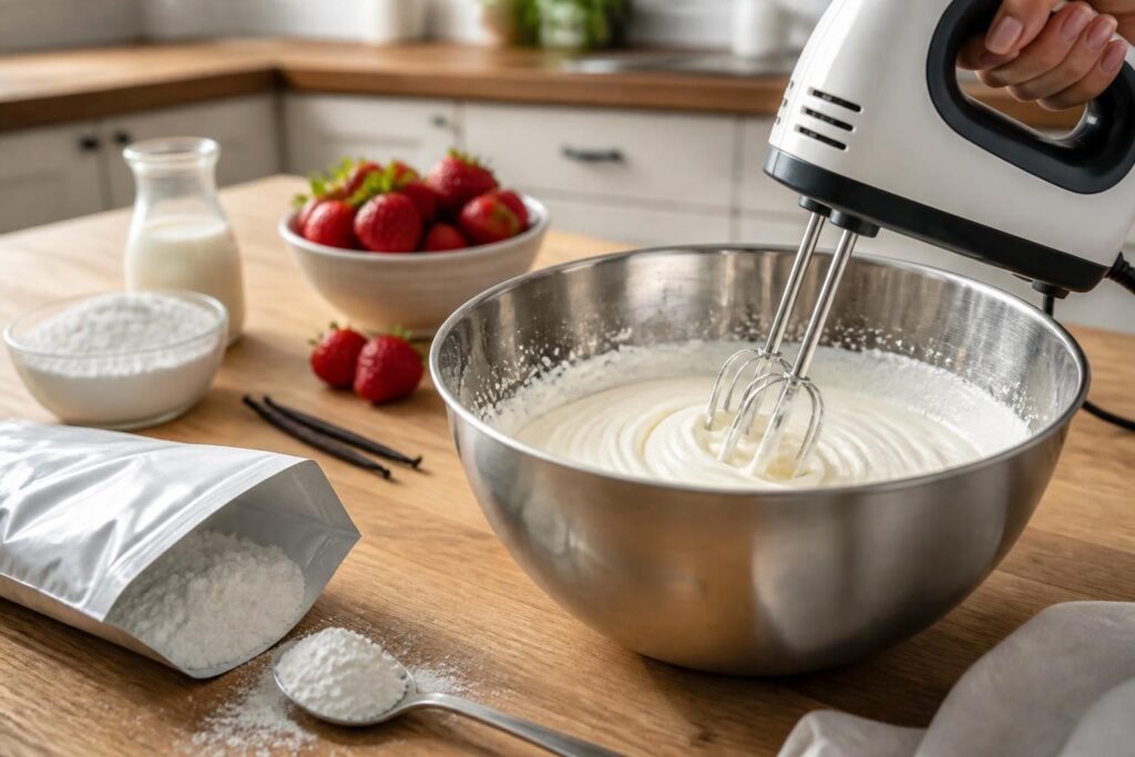 découvrez pourquoi utiliser une poudre pour crème chantilly et apprenez comment l'intégrer correctement pour obtenir une chantilly parfaite, légère et stable à chaque préparation.