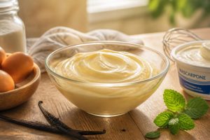 découvrez notre recette de crème pâtissière au mascarpone, une alliance onctueuse et gourmande qui sublimera tous vos desserts.