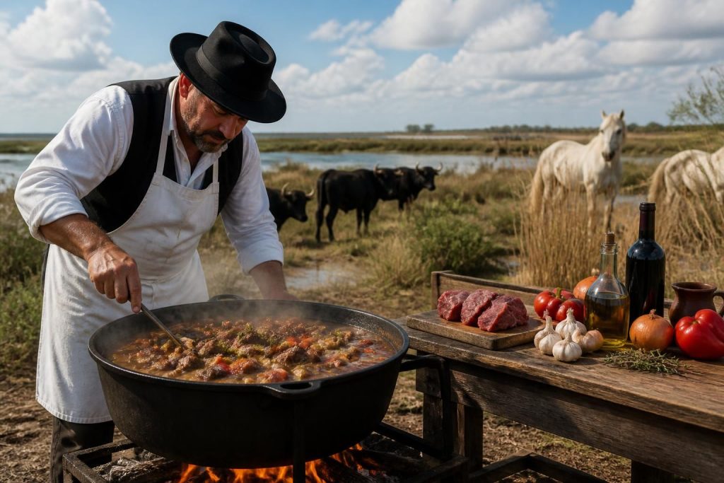 découvrez l'histoire authentique de la gardiane de taureau, un plat traditionnel de camargue, accompagné d'une recette originale pour le savourer chez vous.