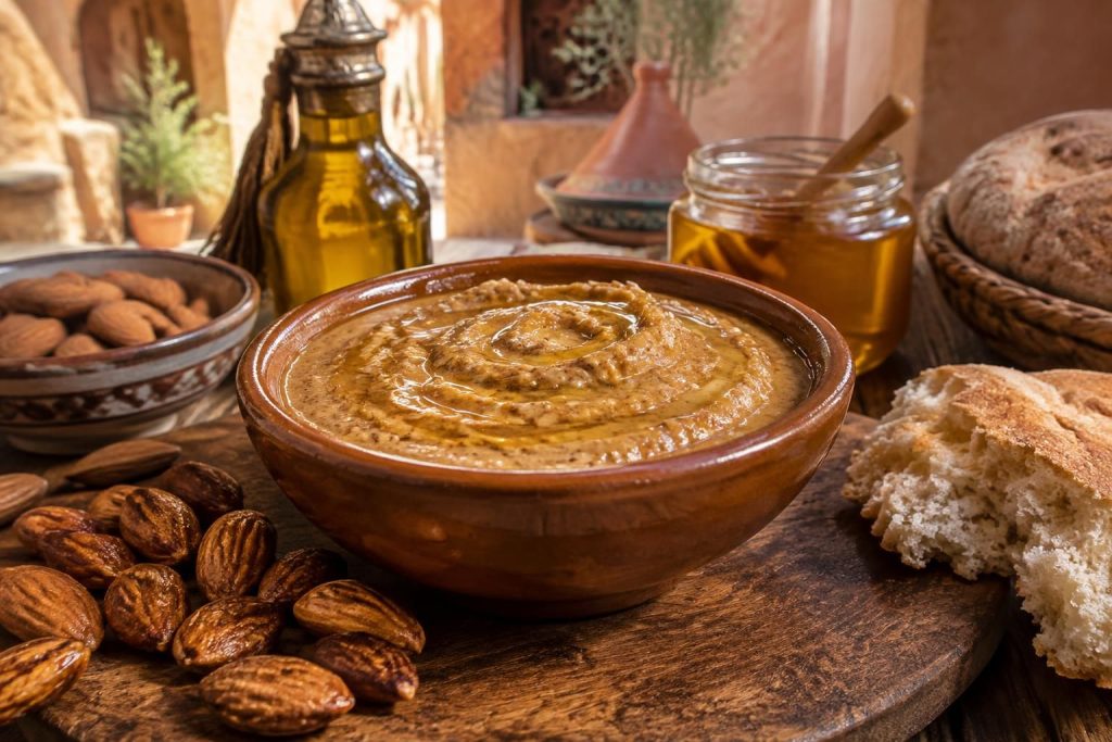 découvrez la recette traditionnelle de l’amlou marocain, ses ingrédients authentiques et les secrets pour préparer cette délicieuse pâte aux amandes, au miel et à l’huile d’argan.