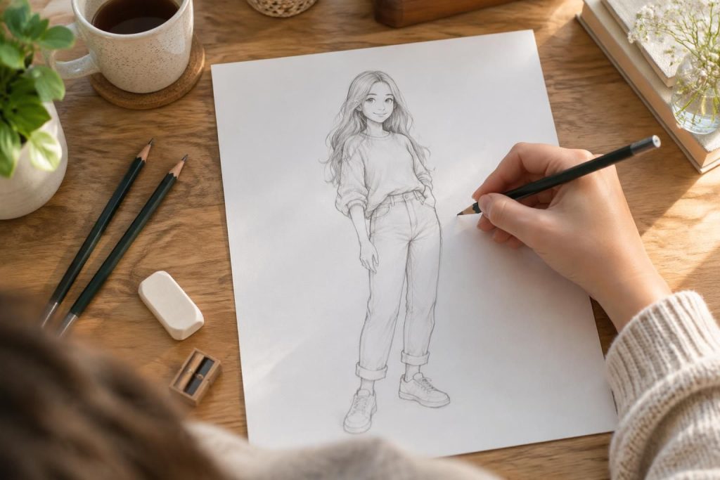 apprenez à dessiner une fille pas à pas grâce à des techniques simples pour débutants : proportions, traits du visage et astuces pour réussir votre croquis.